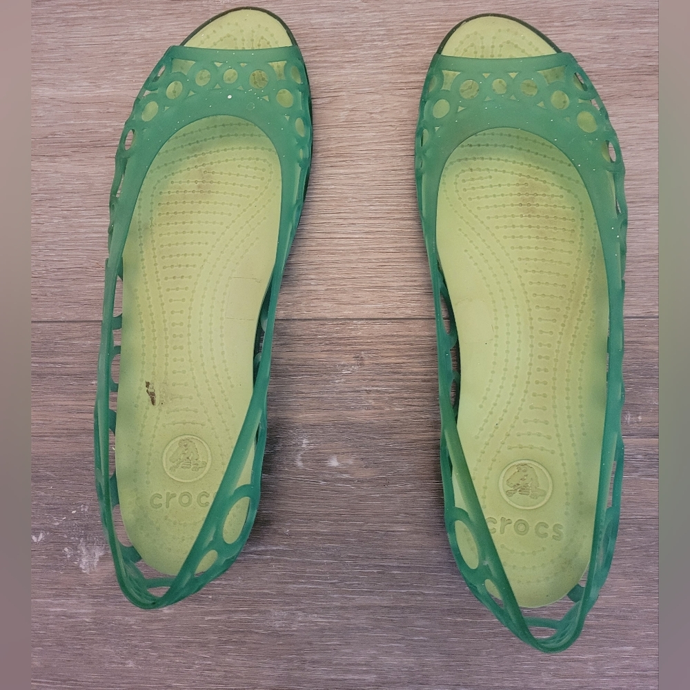 Crocs Adrina Green Jelly Flats